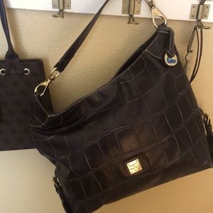 Huge Dooney and Bourke Navy Crocodile Hobo